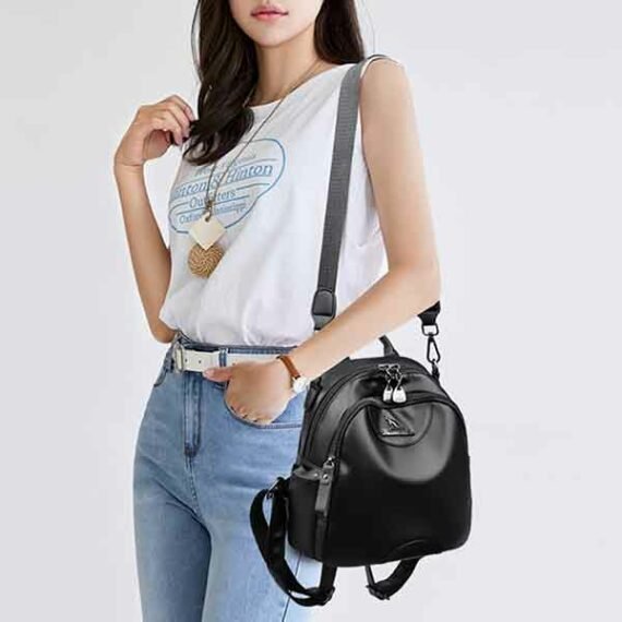 FlexiStyle Leather Handbag+Backpack Front