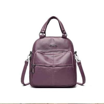 LeatherLuxe Backpack PInk