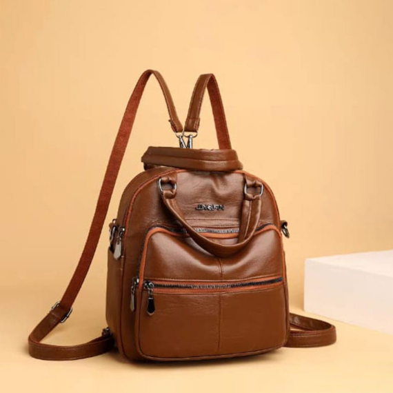 LeatherLuxe Backpack