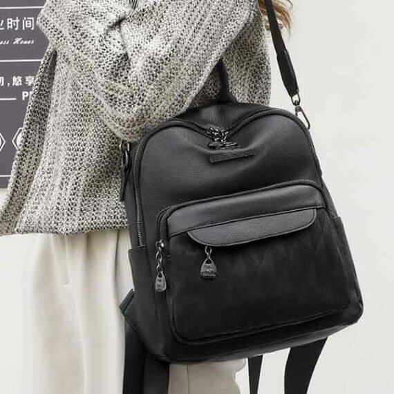 Morph Leather Handbag+Backpack Black Variation